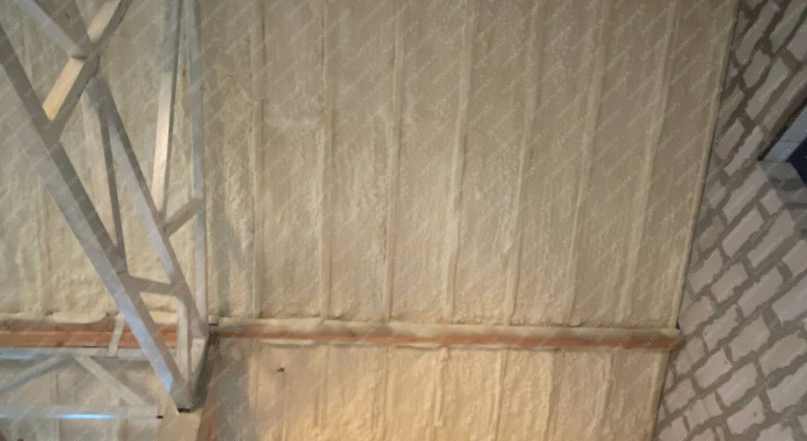 Утепление мансарды ППУ, СНТ Елица