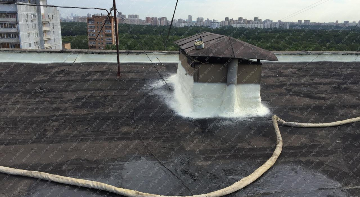Ремонт плоской кровли полимочевиной